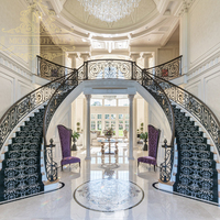 Balustrade en fer forgé d'intérieur de dernière génération avec main courante pour escaliers