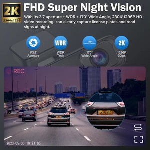 Nhà Máy Outlet xe ngược Hỗ trợ sao lưu phía sau xem máy ảnh 1-năm Full HD Video Recorder 2K + 1K + 1K 3 ống kính tầm nhìn ban đêm Vòng ghi âm - Product Image 5