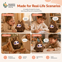Jouet en peluche AI Léopard à oreilles, unisexe, avec vibration, capteur tactile, clonage vocal, mémoire longue durée, 50+ langues, yeux LED, WiFi, cadeau