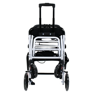 Silla de ruedas manual plegable portátil para adultos y ancianos con reposabrazos fijos Ruedas de viaje de 8 pulgadas y 12 pulgadas - Product Image 6