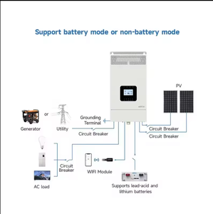 Onduleurs solaires hybrides <span class=keywords><strong>EPever</strong></span> 3,5 kW 5 kW, compatibles en parallèle, OEM ODM, pour systèmes hors réseau et connectés au réseau, sortie 220 V monophasée, 48 V CA, MPPT - Product Image 3