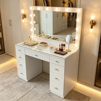 Miroir de maquillage éclairé pour les boutiques de mariées, table de maquillage professionnelle pour artistes maquilleurs, table de maquillage pour salon de beauté