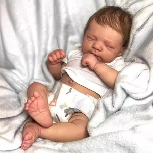 VTU 18 英寸逼真可爱柔软硅胶重生婴儿娃娃全身时尚套装幼儿逼真新生婴儿娃娃适合女孩和男孩 - Product Image 3