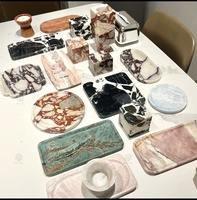 Plateau de service en marbre naturel personnalisé pour la présentation de bijoux, plateau à fruits, articles de salle de bain, décoration intérieure