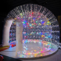 Cabine DJ gonflable transparente intérieure/extérieure, tente de fête de Noël gonflable, dôme à bulles LED transparent gonflable pour événements