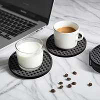 Set de sous-verres ronds de 4 pouces Design moderne Support de napperon en silicone Personnalisé Posavasos De Silicona Sous-verres en silicone