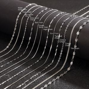 S925 cadena fina de plata esterlina Yuanbao serpiente hueso agua onda Cruz giro cielo estrella azulejos <span class=keywords><strong>Chopin</strong></span> clavícula todos los collares a juego - Product Image 1