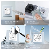 Prises et interrupteurs Euro 16A 220V prise de commutateur électrique moderne 86*86mm prise de sortie USB carrée Type A + C 2100mA