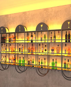 Estante para Vinos de Lujo Industrial, de Hierro Forjado, para Mostrador, Almacenamiento, Bar en Casa, Sótano, Montaje en Pared, con Luz Luminosa, Duradero, Exhibición - Product Image 4