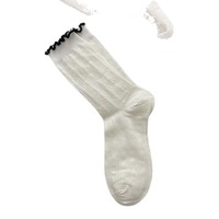 Chaussettes mi-longues en coton pour enfants, style fin d'été, respirantes, à œillets, ventilation, bas longs pour filles, bas en pile
