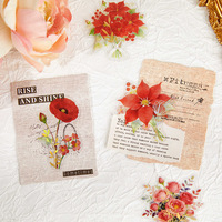 50 autocollants PET par paquet, série Starry Flower Charm, autocollants décoratifs rétro pour carnets et albums DIY sur le thème des plantes et des fleurs