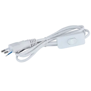 Interrupteur avec câble de 2 x 0,75 mm et 1,5 m de longueur, couleur blanche ; idéal pour le contrôle des lumières et des appareils - Product Image 1