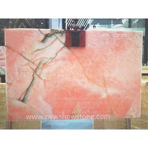 豪華な天然オニキススラブピンク翡翠床/壁用様々なオニキスカラー天然石製品 - Product Image 1