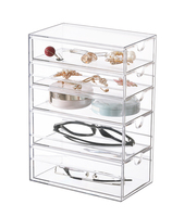 Tiroirs de rangement en plastique transparent empilables, boîte de rangement pour maquillage de salle de bain, commodes, éviers, armoires de cuisine