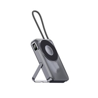 Power Bank pengisi daya portabel magnetis 25W, pengisi daya dengan baterai semi-solid 10000mAh, pengisian daya nirkabel cepat USB-C dengan dudukan logam