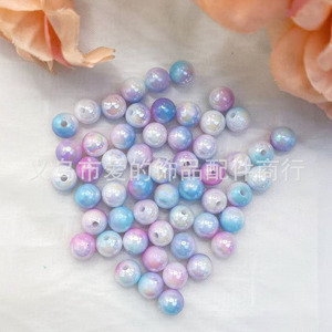 Perles rondes en acrylique couleur Aurora Ab, 6-10mm, trou droit, pour la fabrication de bijoux, perles en vrac, accessoires iridescents faits à la main, DIY - Product Image 3