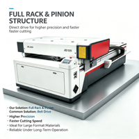 JQ Laserschneidemaschine 1325 CO2-Laserschneider 100W 130W 150W CO2-Laserschneiden für Acryl und Holz mit Ruida-System und Getriebe