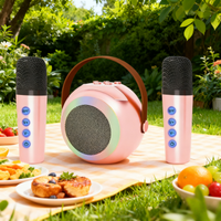 ODM&OEM YF96 Karaoke-Maschine mit 2 Kabellosen Handmikrofonen RGB LED-Beleuchtung Batteriebetrieben für 5.3 für Kinder Erwachsene