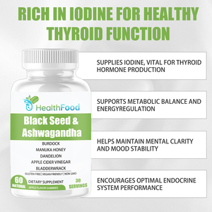 Hot Sale Thyroid Support Gummies Sea Moss Ashwagandha Bladderwrack for Metabolic Balance Immune Health and Energy Boost - Product Image 6