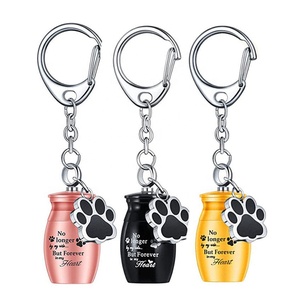Qbellpet Özel Evcil Hayvan Urn Anahtarlıkları Evcil Hayvan Kremasyon Takıları Pati Urn Kolye Köpek Külleri Hatırası Paslanmaz Çelik Yavru Evcil Hayvan Tabutları - Product Image 1