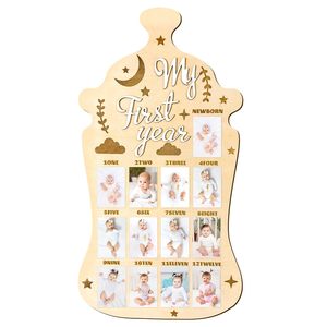 Customize PAFU Baby <strong>Keepsake</strong> Gift Wood Monthly My First Year Photo Display Board Picture Frame Birthday <strong>Keepsake</strong> - Product Image 3