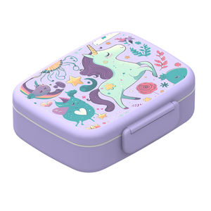 Boîte à lunch Bento étanche à double paroi rectangulaire bleue de haute qualité avec couverts pour la portabilité du camping de pique-nique scolaire - Product Image 4