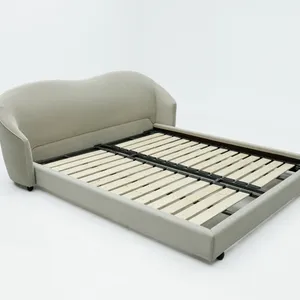 经典现代实木床最新板条支撑特大号1.8米平台木床架