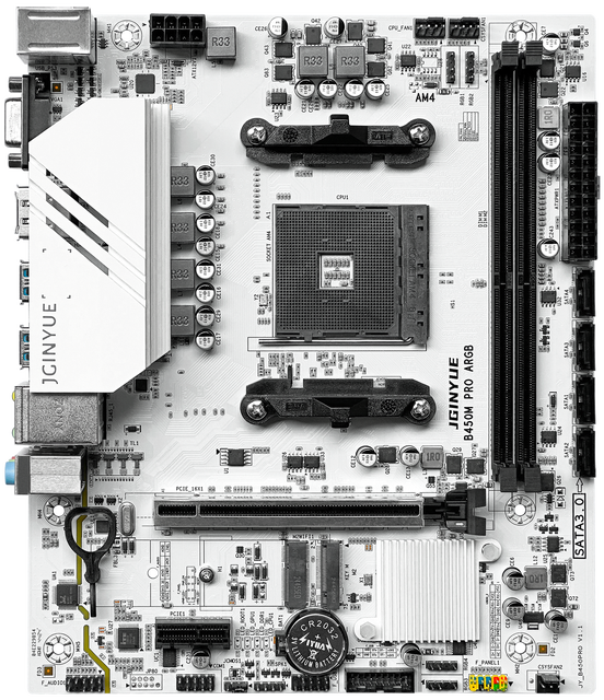 Cheap JY B450M PRO ARGB AM4 Desktop Motherboard Gaming Support AMD Ryzen 1000-5000 Series 32GB Dual DDR4 XMP RAM M.2 DP M-ATX