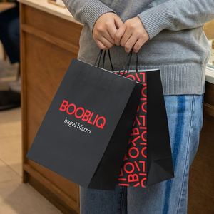 Bolsas de Papel Kraft Ecológicas Desechables con Logotipo Personalizado para Uso Comercial en Panaderías, para Empacar Alimentos en Pastelerías y Tiendas de Postres - Product Image 6