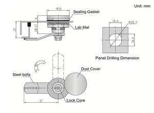 <span class=keywords><strong>Chrome</strong></span> Mạ Tủ Ngoài Trời <span class=keywords><strong>Cam</strong></span> Chốt Khóa A40-1 - Product Image 6