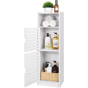 Armoire de rangement pour salle de bain Oushumei à 3 niveaux avec porte, design moderne en plastique, gain de place pour les toilettes et la douche - Product Image 5