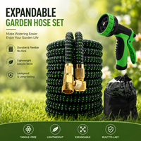 SUNSHINE personnalisé sans pli Flexible extensible Long 25ft/50ft/75ft/100ft léger tuyau d'eau de jardin 10 fonctions buse en plastique