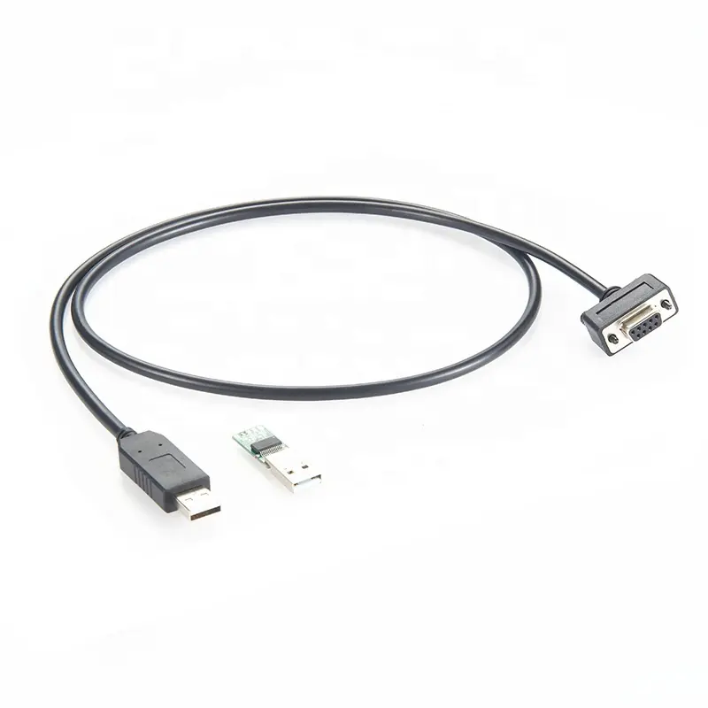 1-Port USB to Null Modem RS232 DB9 Serial DCE Adaptor Cable with FTDI Angled DB9 Cable