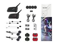 Casque de moto avec interphone V6 Plus, étanche, réduction du bruit, communication duplex intégrale pour 2 motards sur 800 m