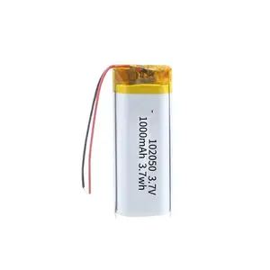Baterai lipo isi ulang kualitas tinggi, baterai polimer lithium 102050 polimer 3.7v 1000mAh untuk mainan