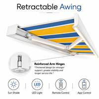 Auvent rétractable motorisé personnalisé en aluminium imperméable pour patio et jardin avec télécommande LED WiFi