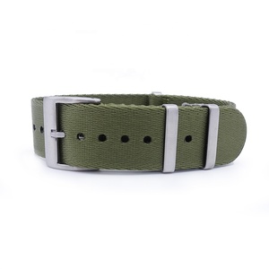 Haute qualité <span class=keywords><strong>vert</strong></span> mode hommes 20mm ceinture de sécurité tissu dragonne 18mm 22mm bracelets de montre en Nylon - Product Image 4