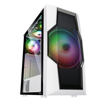 Étuis avant pour ordinateur de jeu, boîtier en verre trempé blanc, tour de pc ventilateur 20cm, vente en gros