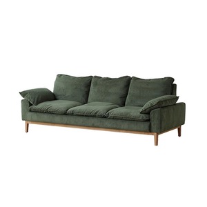 Sofá Nórdico de Tela, Tapizado en Pana, para Tres Personas, Estilo Moderno, Minimalista y Retro para Sala de Estar - Product Image 5