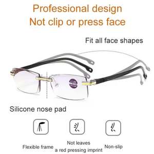 Gafas de Lectura Progresivas con Corte de Diamante, Económicas, Sin Montura, con Bloqueo de Luz Azul, para Hombre y Mujer - Product Image 5