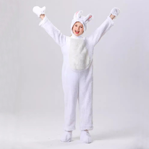 TONWHAR 4PCs Set Disfraces <span class=keywords><strong>de</strong></span> Halloween para niños <span class=keywords><strong>Blanco</strong></span> Gris Conejo Animal <span class=keywords><strong>Mono</strong></span> para fiestas Juego Disfraces para niños - Product Image 4