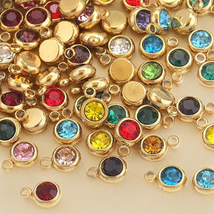 18K Or Couleur-Préservation DIY Diamant Tasse En Acier Inoxydable Vertical Anneau Suspendu Zircon Pendentif À La Mode Pendentifs Charmes - Product Image 3