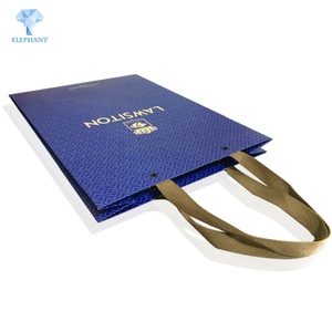 Wholesale Custom High Quality Kraft <b>Paper</b> Printed Luxury Blue Wine <b>Paper</b> Bag - Product Image 3