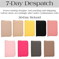 Hongbo Best Seller Custom 9-Color Gold-Ring A6 Pebble Quilted Leather Zippy Budget Binder Wallet para Navidad/Oficina/Agenda escolar