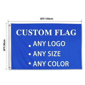 3x5 ft drapeau personnalisé pas cher double face couleur imprimé 100% polyester vente en gros tous les pays drapeau drapeaux nationaux