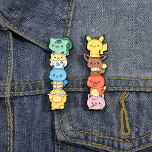 Épingles de poche en métal animal en gros Anime <span class=keywords><strong>Pikachu</strong></span> broche chapeau sac à vêtements décoratif métal émail doux épinglette insigne - Product Image 1