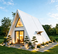 Maison conteneur moderne en bois, directement d'usine, cabane triangulaire en A, préfabriquée, avec mur en verre, style rondins, pour camping et glamping, vente en gros
