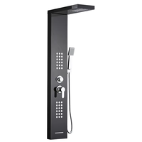 Panneau de douche en acier inoxydable 304, robinet de douche à effet pluie, design moderne, valve en céramique, ensemble de douche froid et chaud pour salle de bain