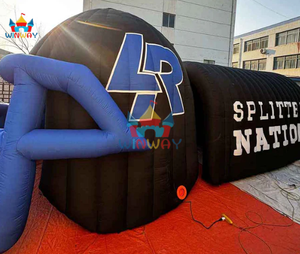 Túnel de casco de fútbol inflable con temática Sunny Hills Knight, túnel de entrada con logotipo de equipo Amarillo negro personalizado para eventos deportivos - Product Image 4