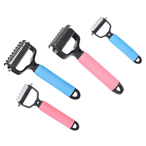 <b>Pet</b> Hair Removal Comb Stainless Steel Double Sided For Dogs Cats Grooming - Product Image 3